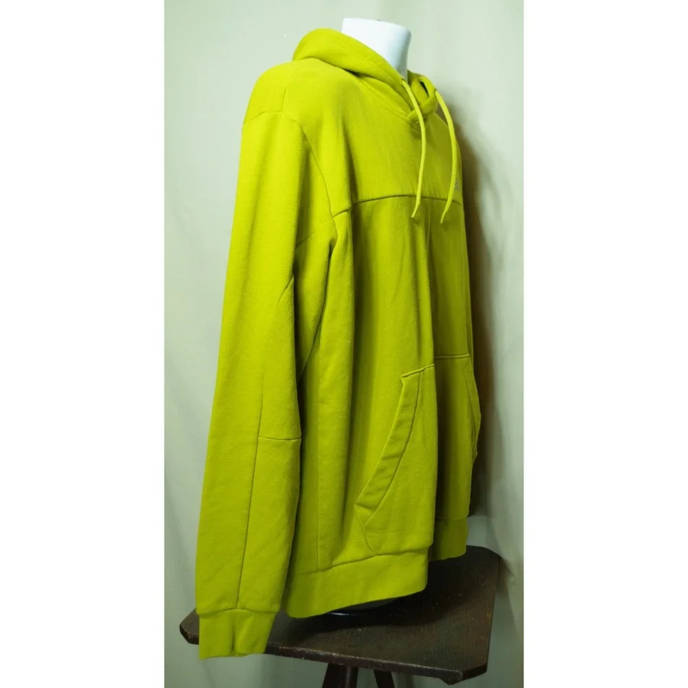 Adidas Men's Large Pullover Hoodie Lime Green Chartreuse Logo Sweatshirt